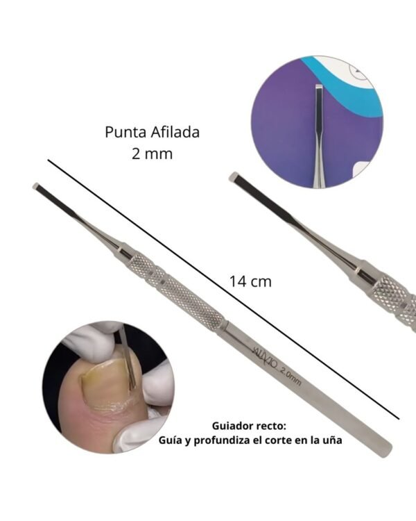 guiador con filo para uñas encarnadas