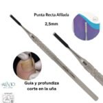 Guiador recto guía y profundiza el corte en la uña 2,5mm