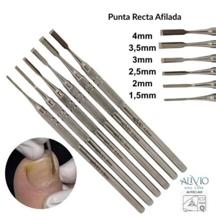 Guiador recto guía y profundiza el corte en la uña