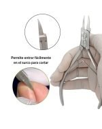 alicate recto delgado estrecho para llegar hasta lugares dificiles en las uñas
