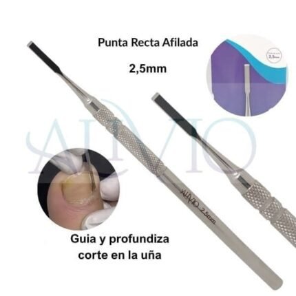 para guiar y profundizar el corte en la uña para sacar la espicula